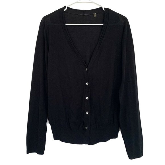 Elie Tahari Sweaters - Elie Tahari Black V Neck Button Down Cardigan